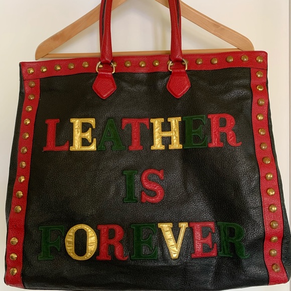 Authentic Vintage Moschino Leather is Forever Tote - Picture 2 of 10